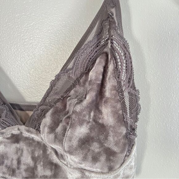 Soma Limited Edition Velvet Illusion Silver Bralette Small Wireless - Picture 4 of 6